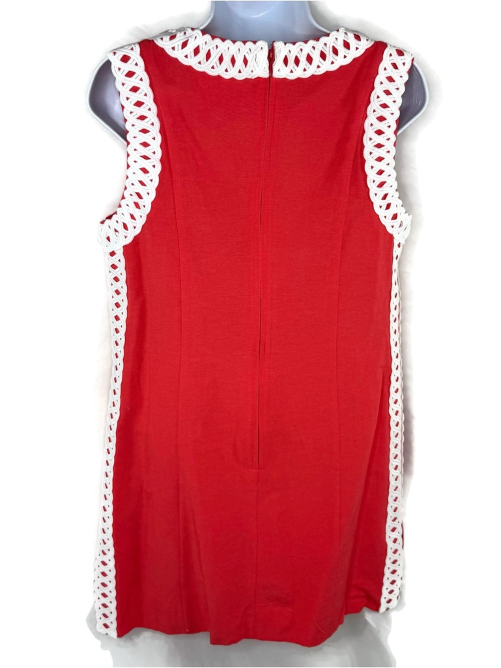 Lilly Pulitzer Coral Pink Shift Romper with White Eyelet Trim like New size 4 - Picture 3 of 10